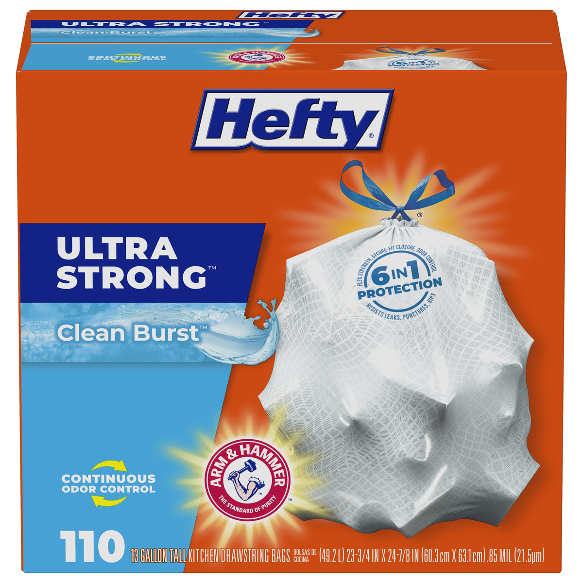 Hefty Trash Bags Ultra Strong 13 Gallon Drawstring