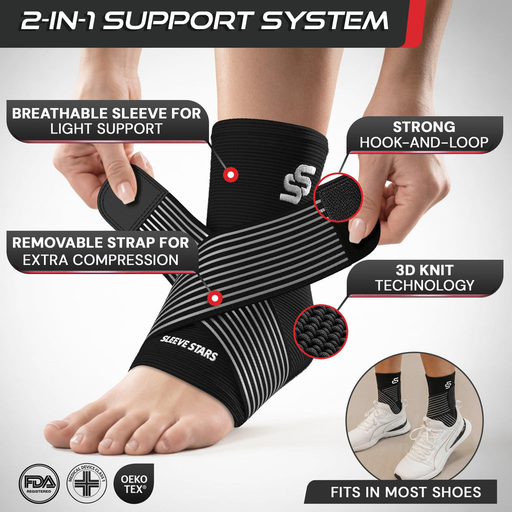 Sleeve Stars Ankle Brace for Men & Women| Adjustable Support

