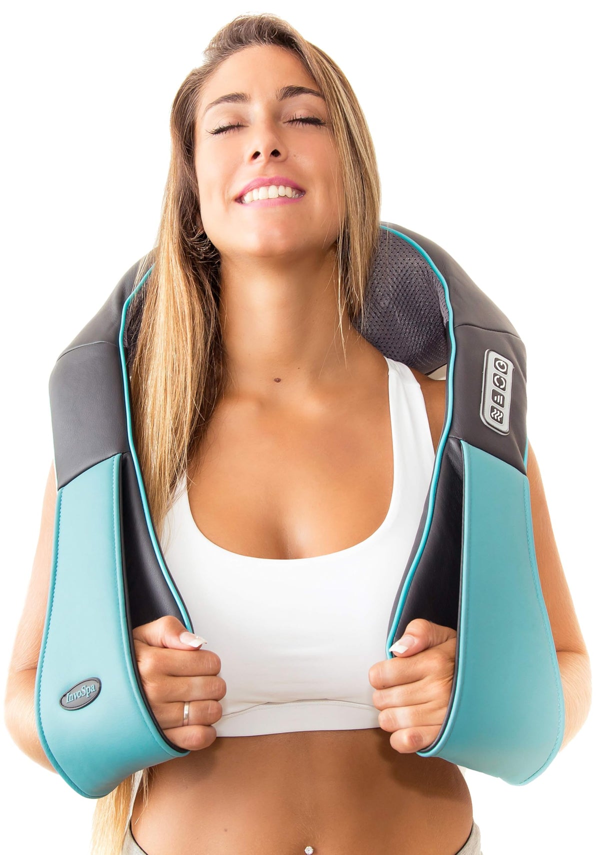 InvoSpa Shiatsu Massager with Heat - Deep Tissue Neck Back & Shoulder Massage Pillow