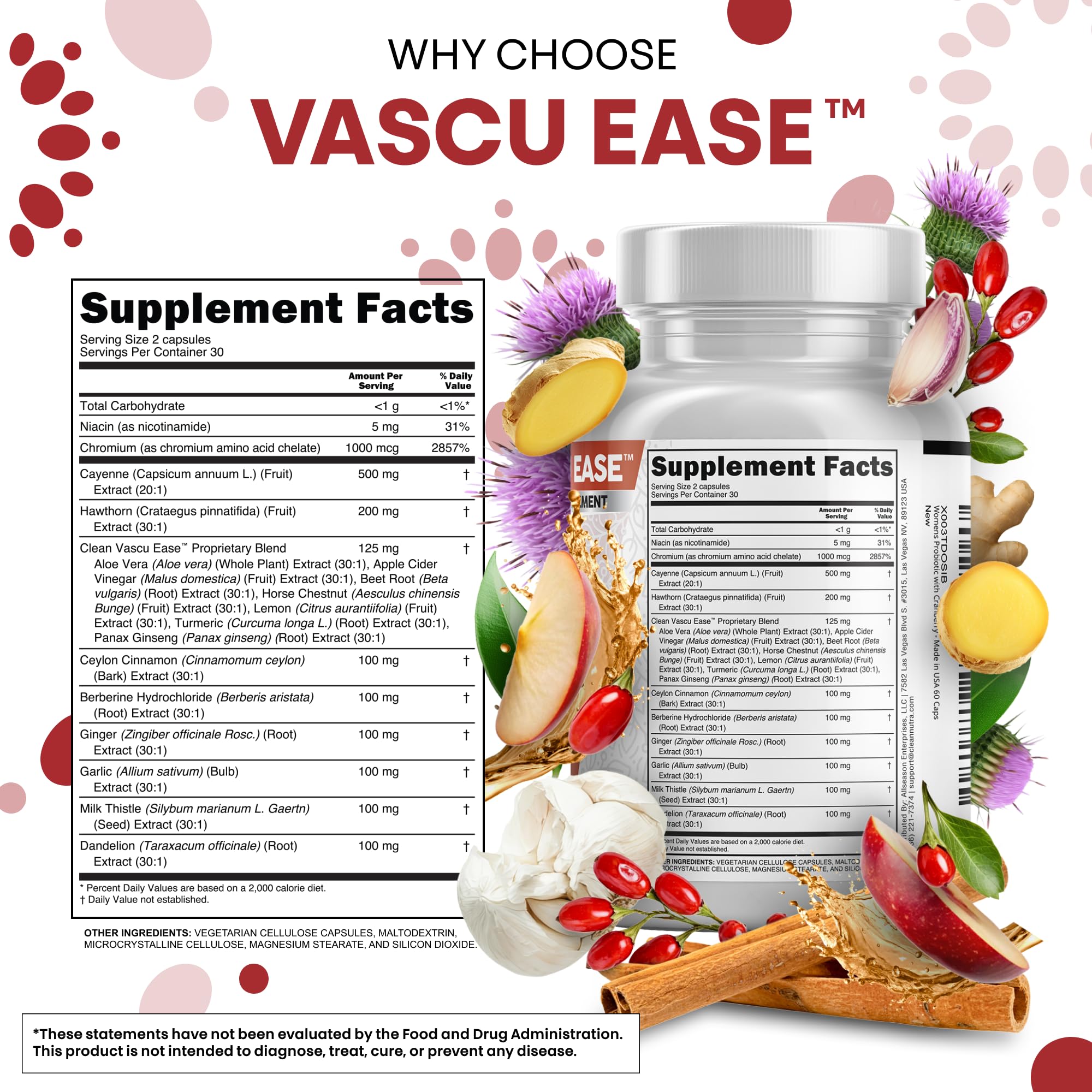 Vascu Ease Capsules by Clean Nutra | All-in-One Wellness

