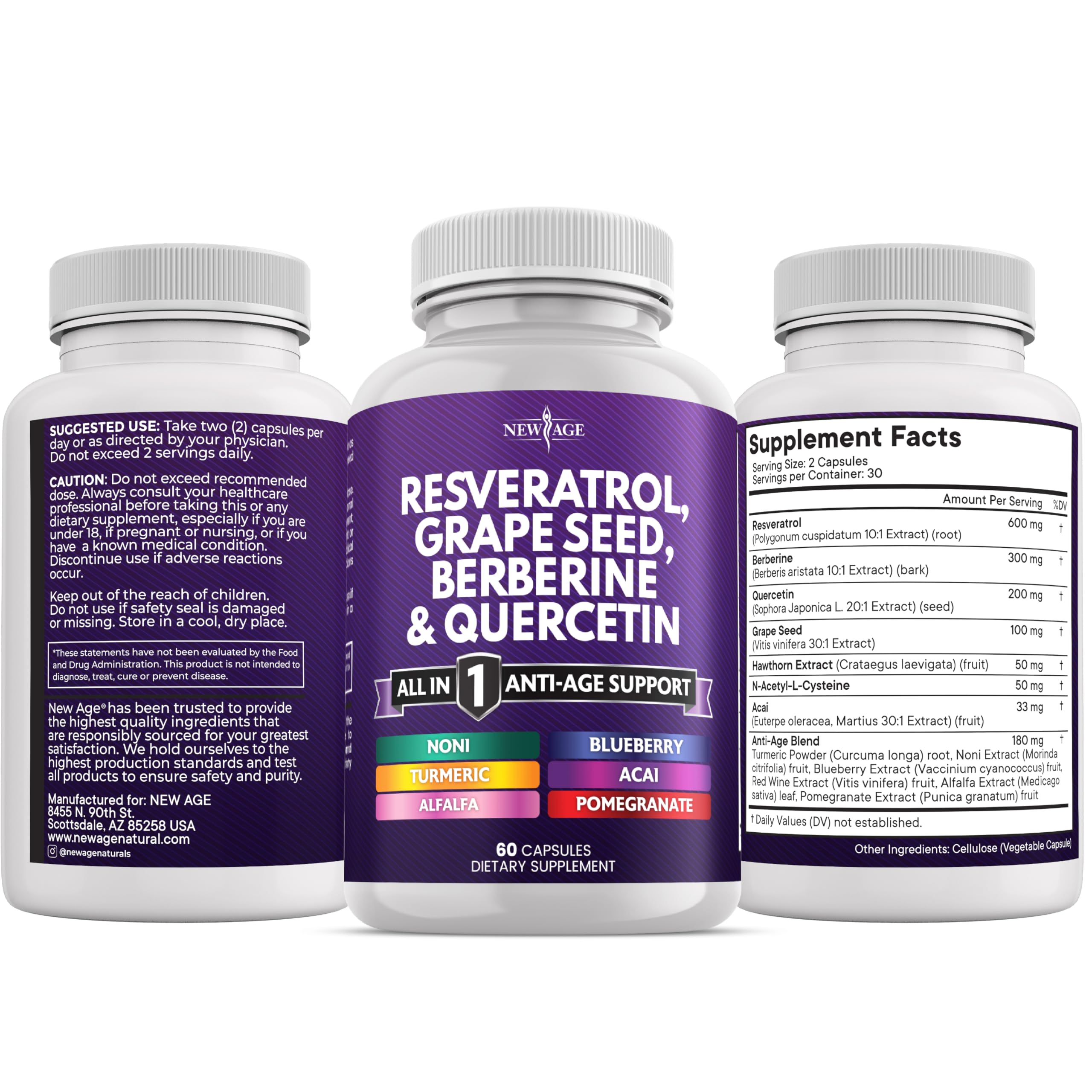 Resveratrol Berberine Supplement by NEW AGE

