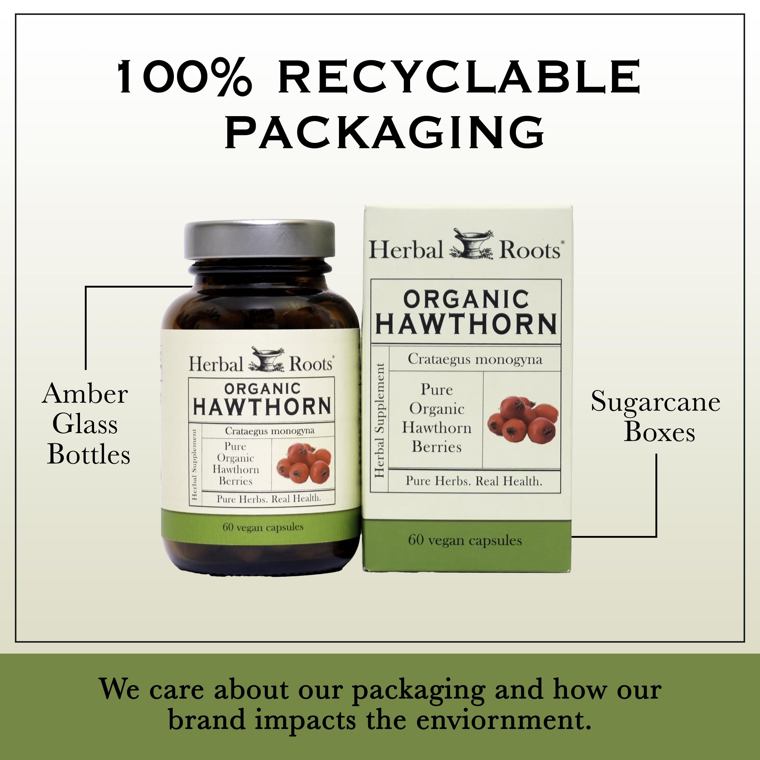 Hawthorn Berry Capsules | Herbal Roots Organic Heart Support

