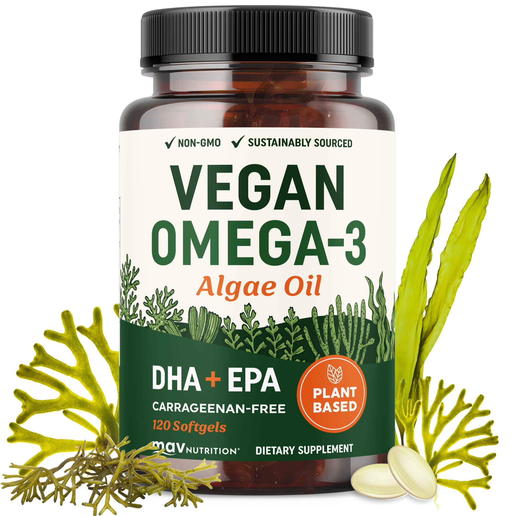 MAV Nutrition Vegan Algae Omega-3 DHA EPA

