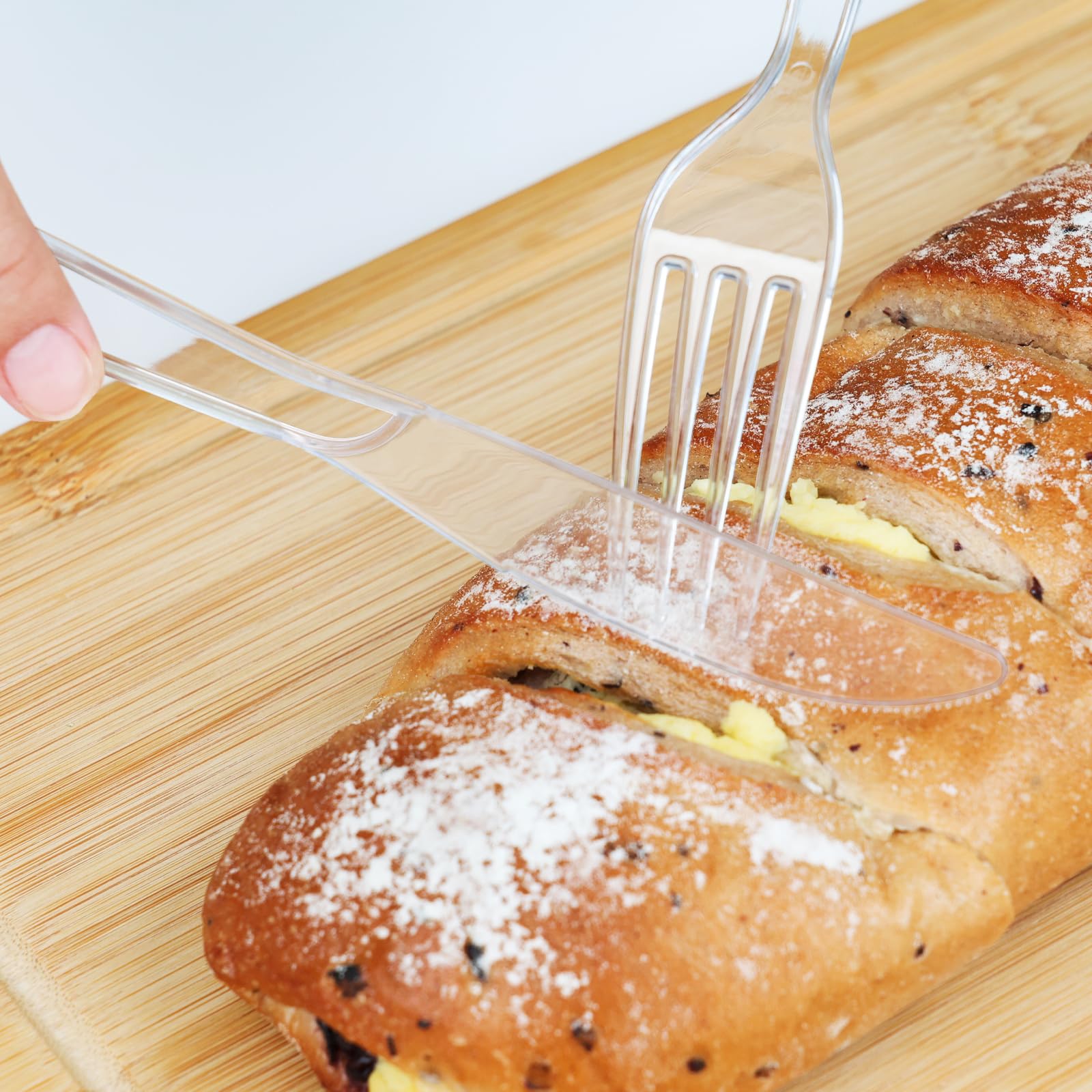 SACATR Heavy Duty Plastic Forks BPA-Free Disposable Cutlery

