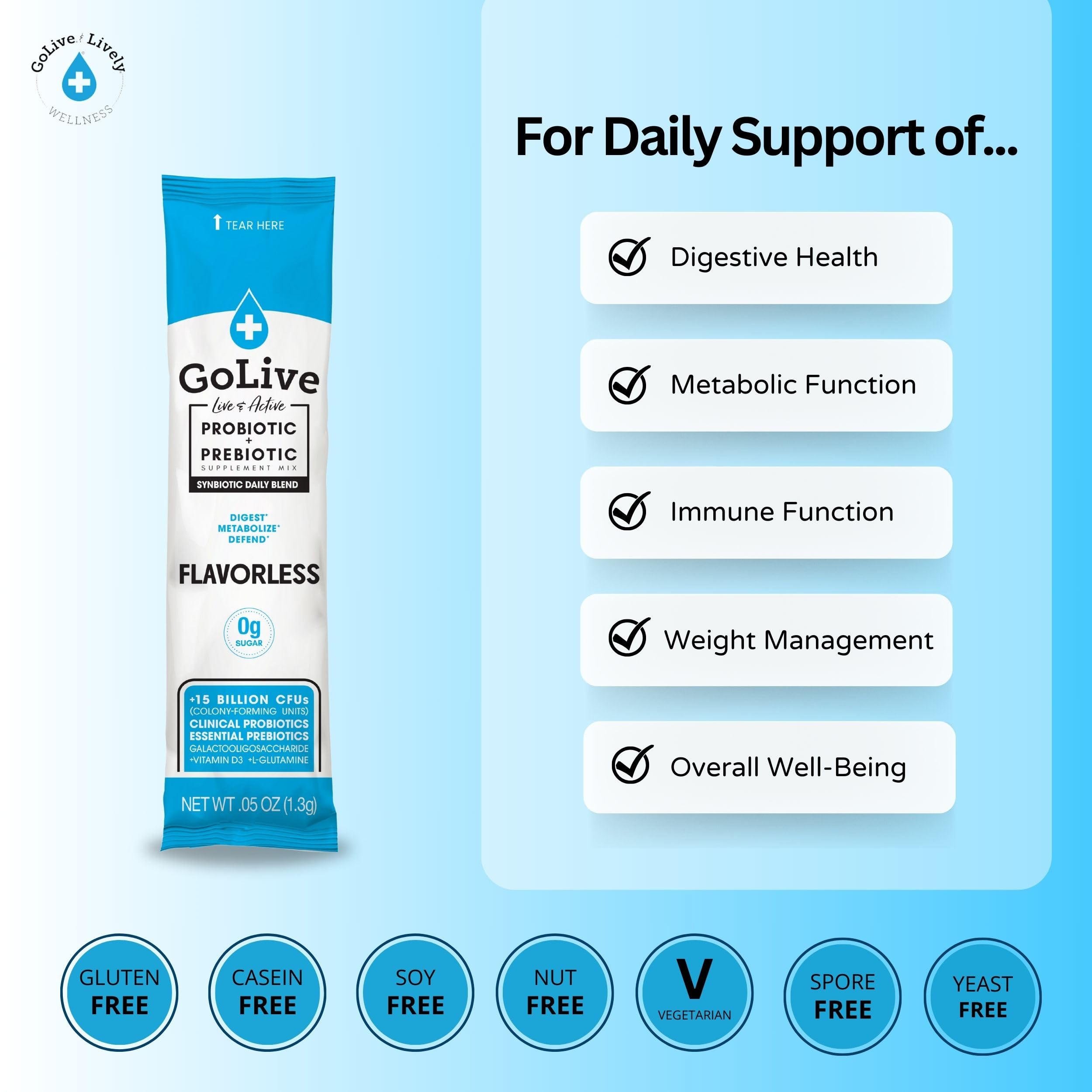 GoLive Synbiotic Probiotic & Prebiotic Powder

