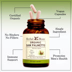 Herbal Roots Organic Saw Palmetto Capsules - Vegan


