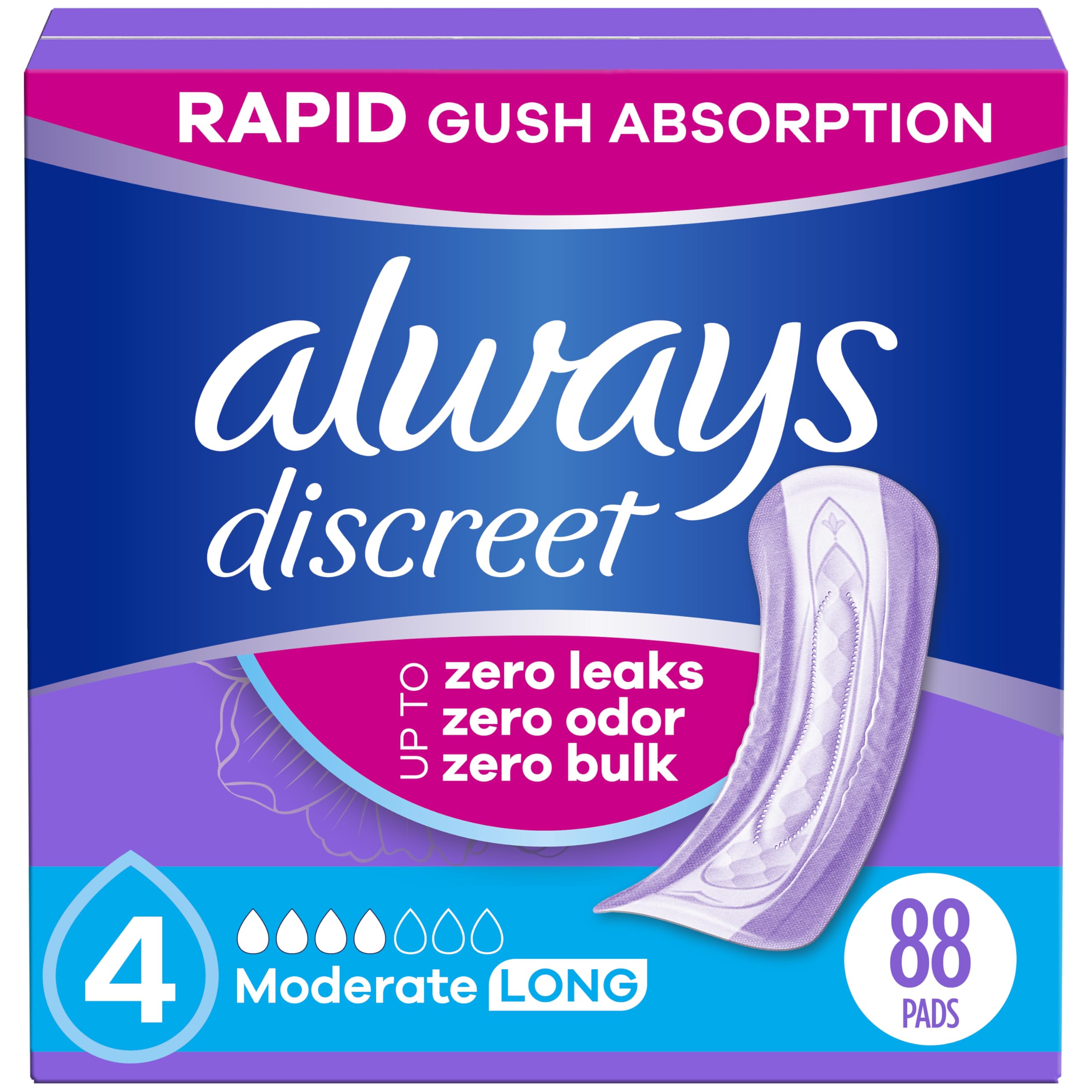Always Discreet Incontinence Pads - Drier Protection