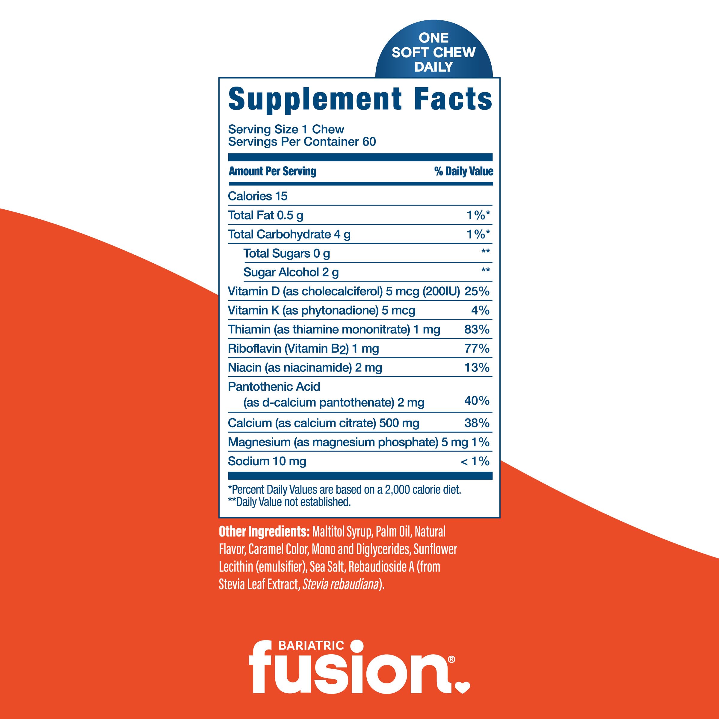 Bariatric Fusion Calcium Citrate Chews with Vitamin D3 | Sugar Free

