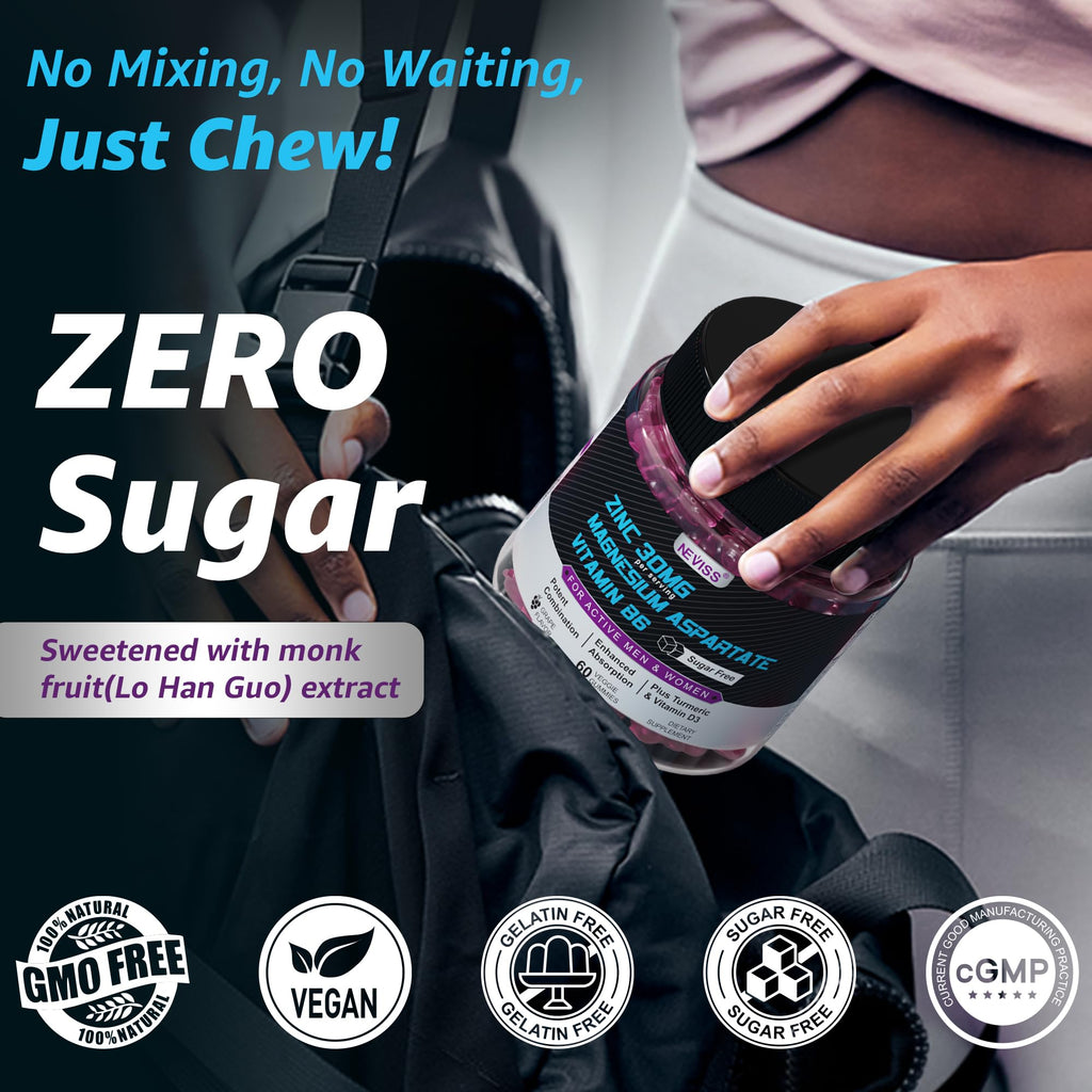 Neviss Zinc Magnesium Aspartate Gummies with Turmeric

