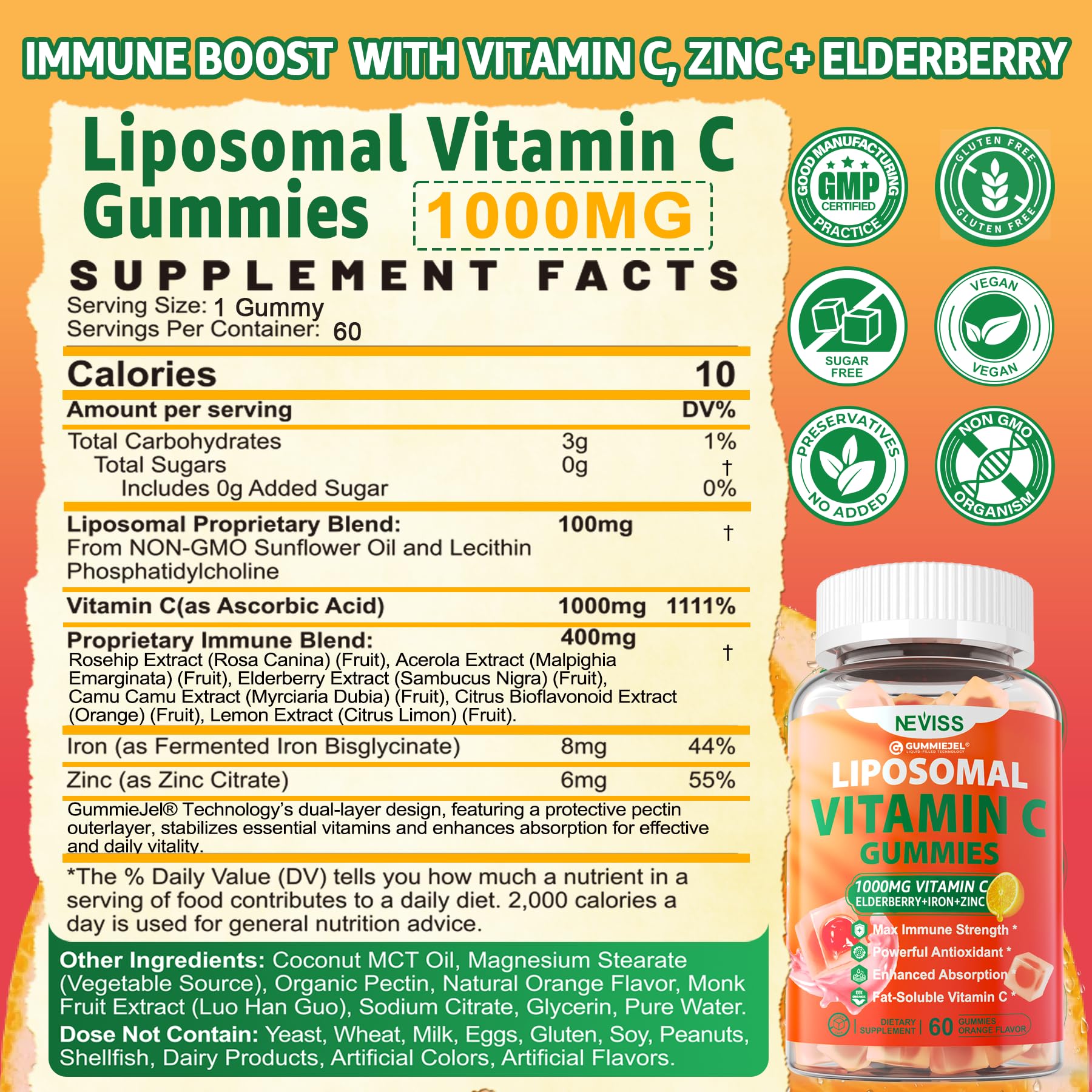 Liposomal Vitamin C Gummies for Immunity Support


