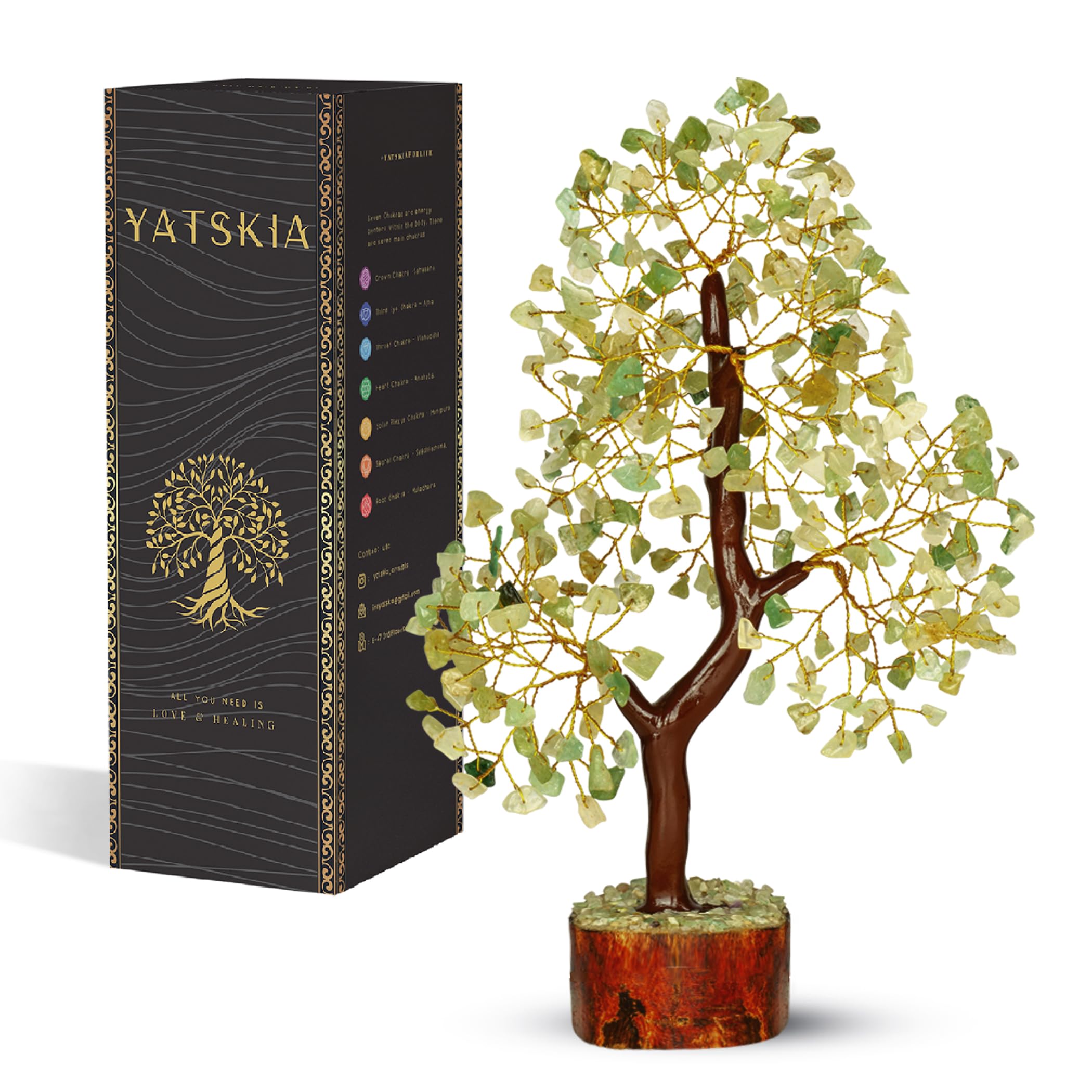YATSKIA Crystal Tree Sculpture with Natural Crystals