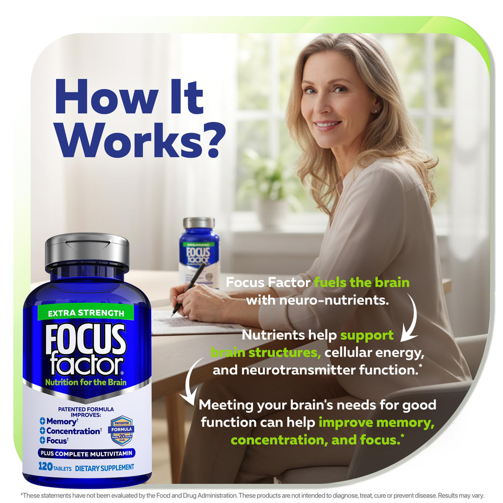 Focus Factor Brain Supplement Extra Strength|Memory & Focus

