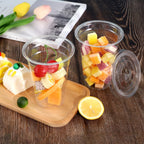 Clear Plastic Cups with Flat Lids by TashiBox

