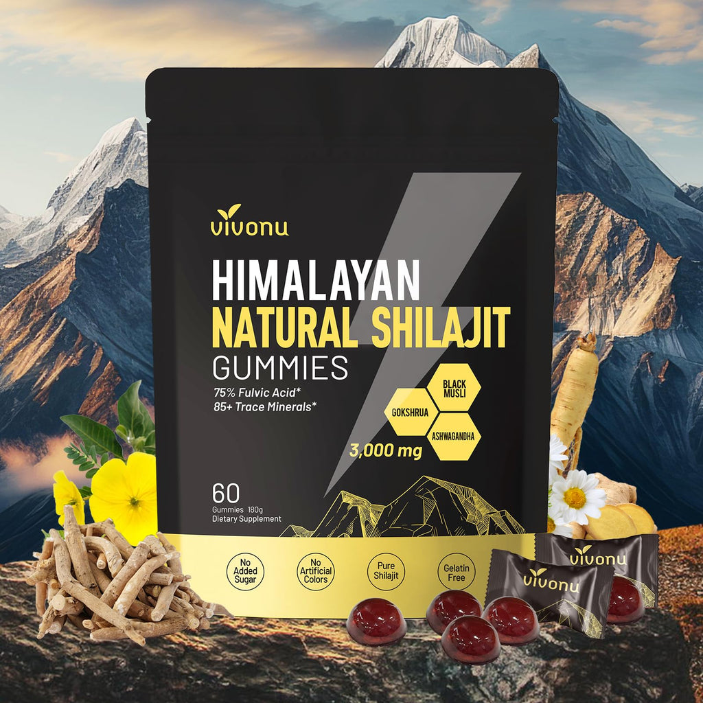 VivoNu Himalayan Shilajit Gummies with Ashwagandha & Gokshura


