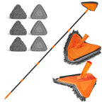 JEHONN Wall Cleaner Mop with Long Handle, 82-Inch Reach, 3-in-1 Duster with Pads