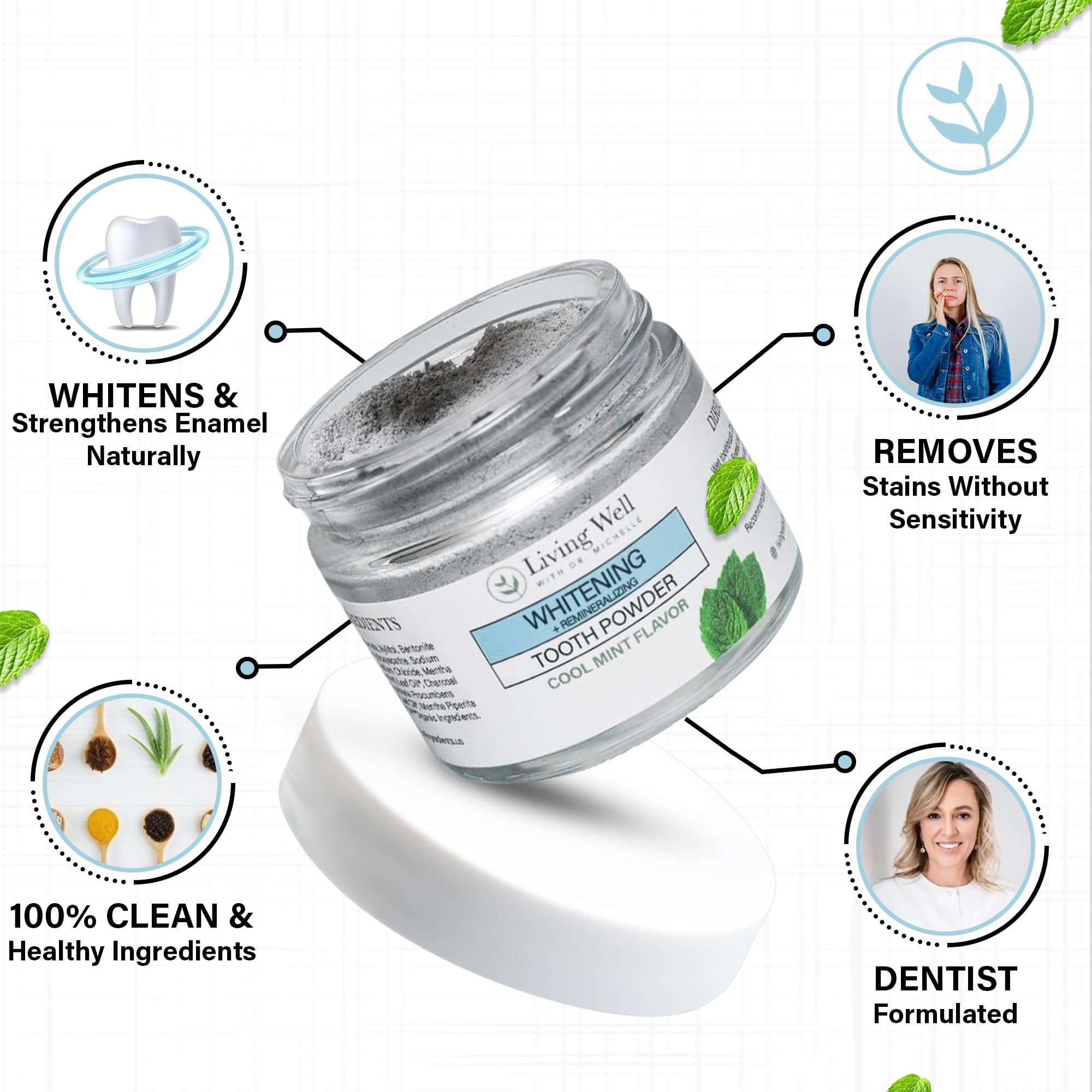 Dr. Michelle Tooth Powder Fluoride-Free Hydroxyapatite Enamel

