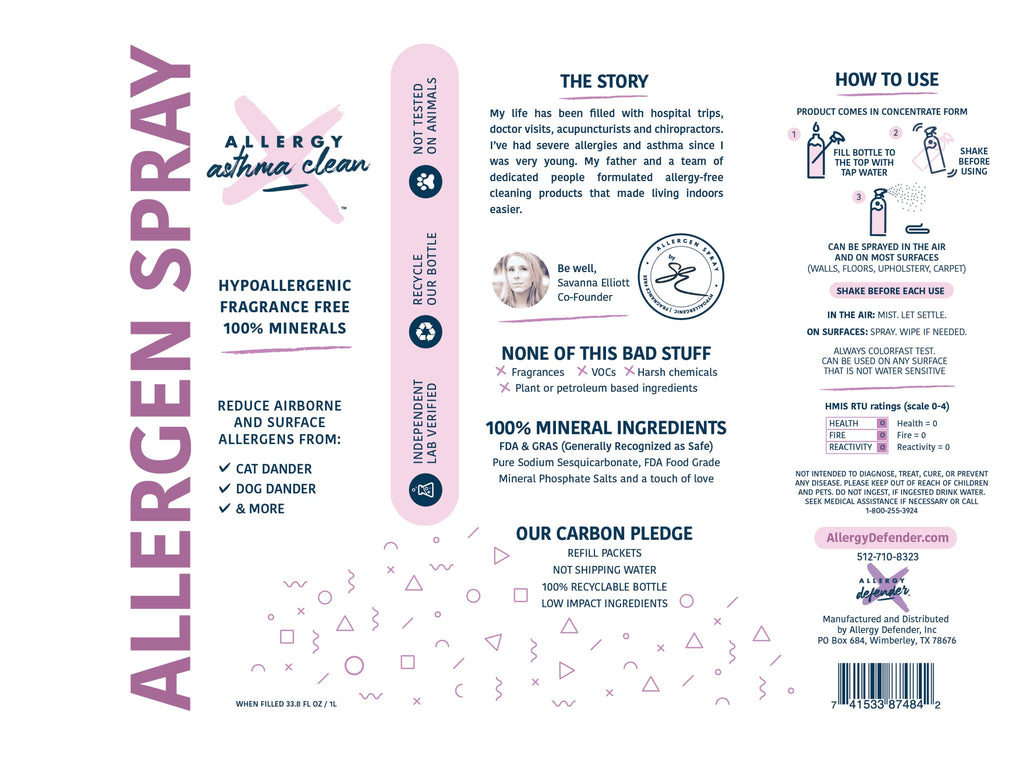 Allergy Asthma Clean Allergen Spray - Mineral-Based

