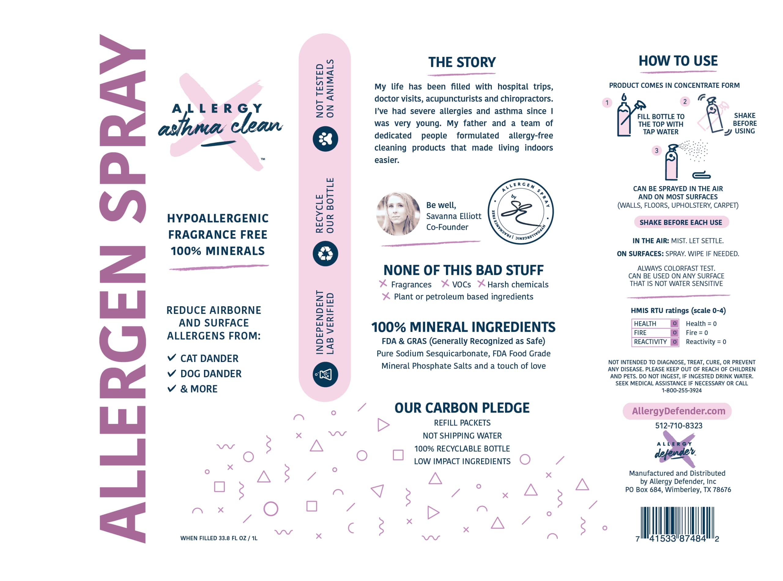 Allergy Asthma Clean Allergen Spray - Mineral-Based

