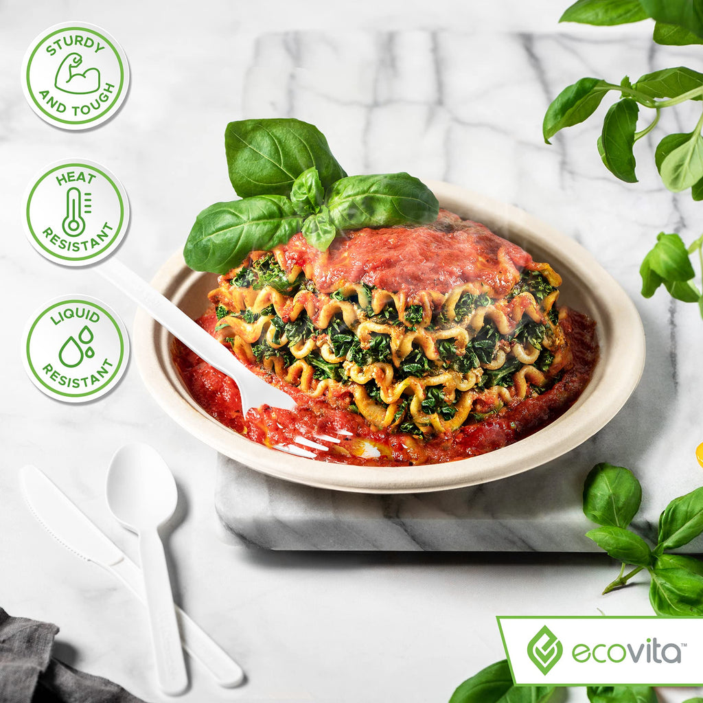 Ecovita Compostable Forks in Tray | Eco Friendly Utensils

