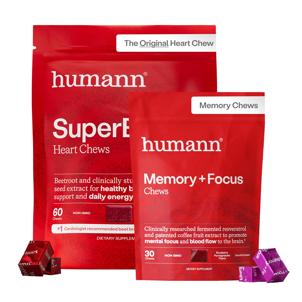 HumanN Memory and Focus Chews Brain Health Supplement with Beet Root and Resveratrol