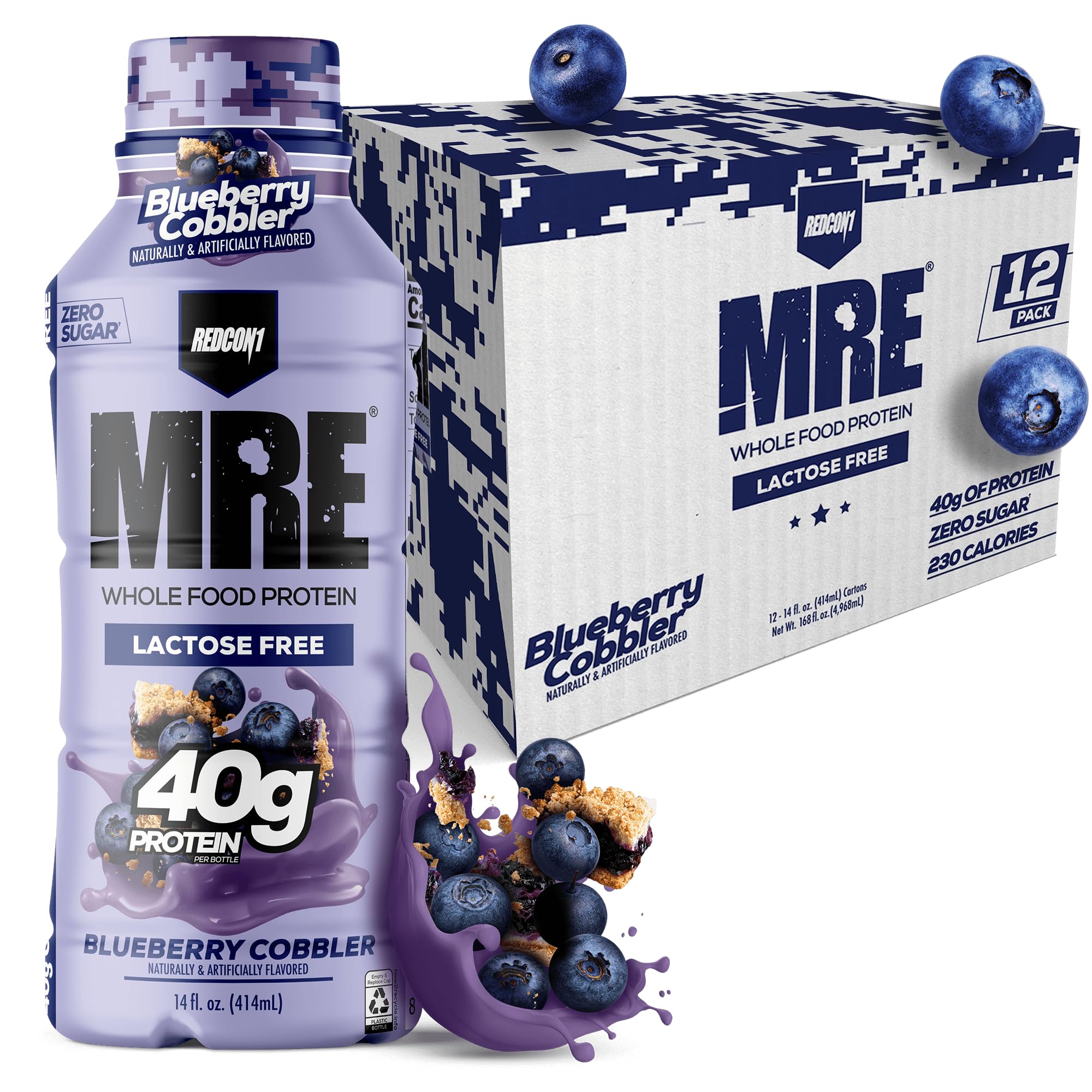 REDCON1 MRE RTD Protein Shake, Lactose-Free, 40g Protein