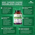 Garlic Extract by Zazzee: Organic Odorless 20:1 Allicin

