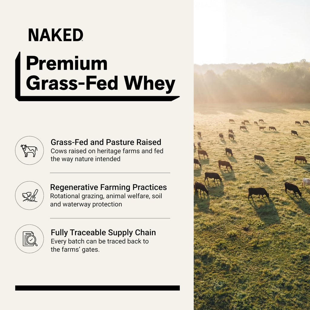 NAKED Whey Protein Powder - Grass-Fed, Non-GMO, Gluten-Free


