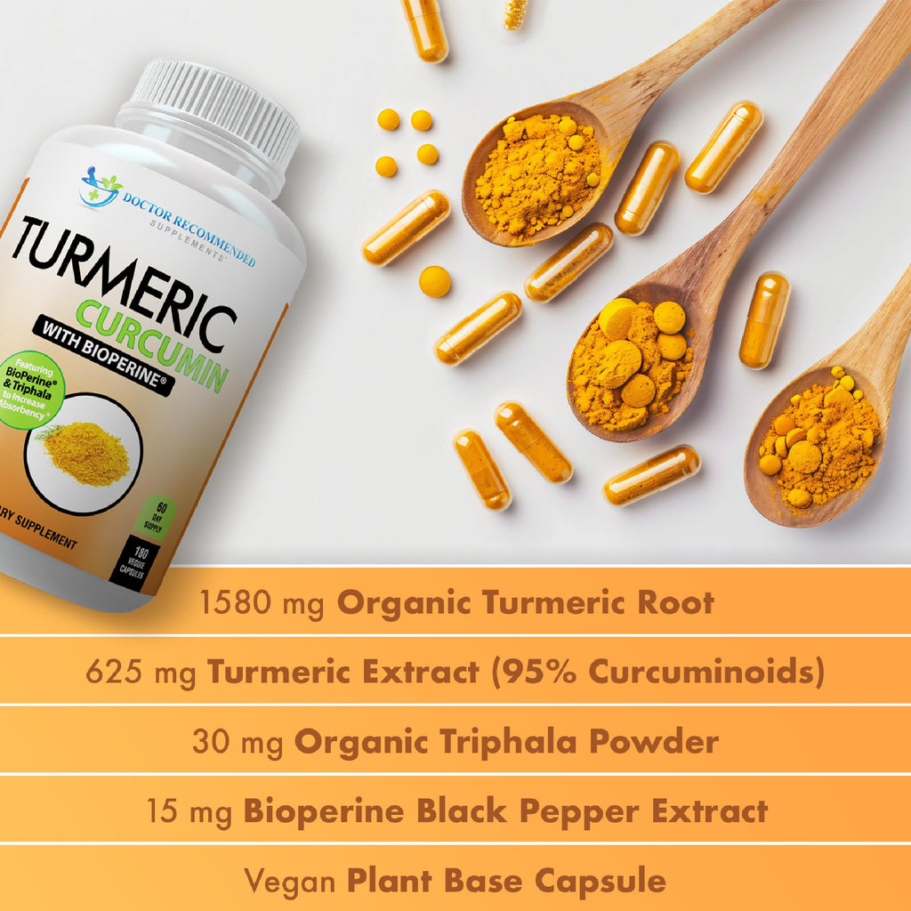 Turmeric Curcumin with BioPerine Organic Veggie Caps


