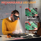 Headband Magnifier with Light - Rechargeable LED Loupe for Close Work

