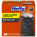 Hefty Load & Carry Heavy Duty Contractor Trash Bags - Large Black, Unscented