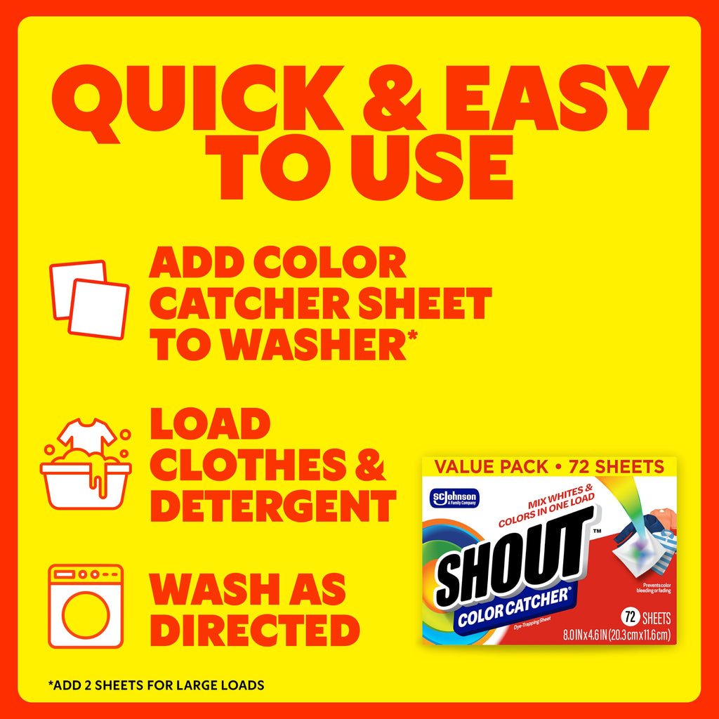 Shout Color Catcher Sheets - Dye-Trapping for Laundry

