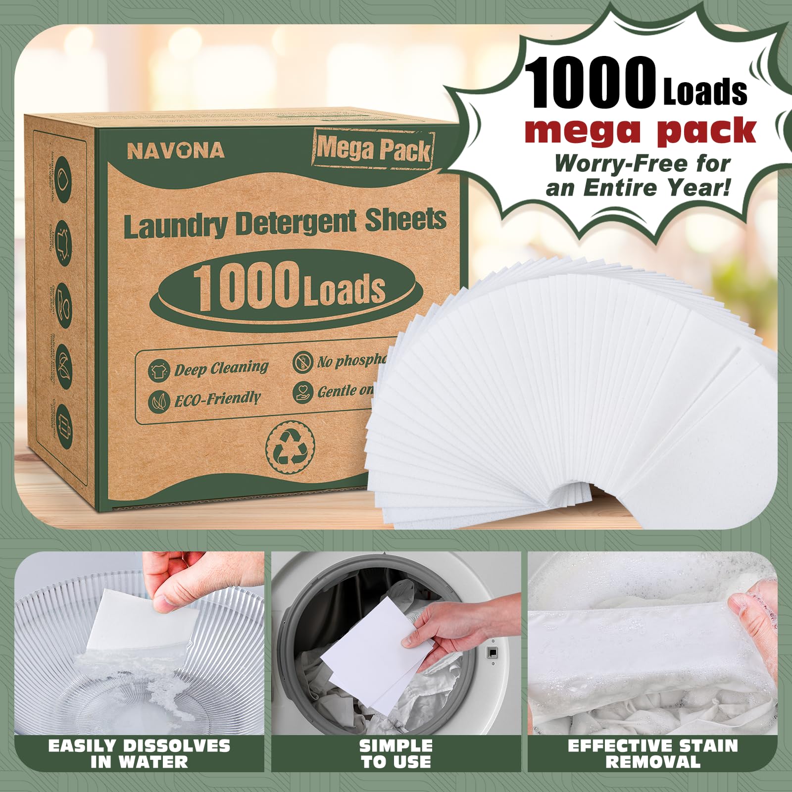Laundry Detergent Sheets Mega Bundle - Eco-Friendly Cleaning

