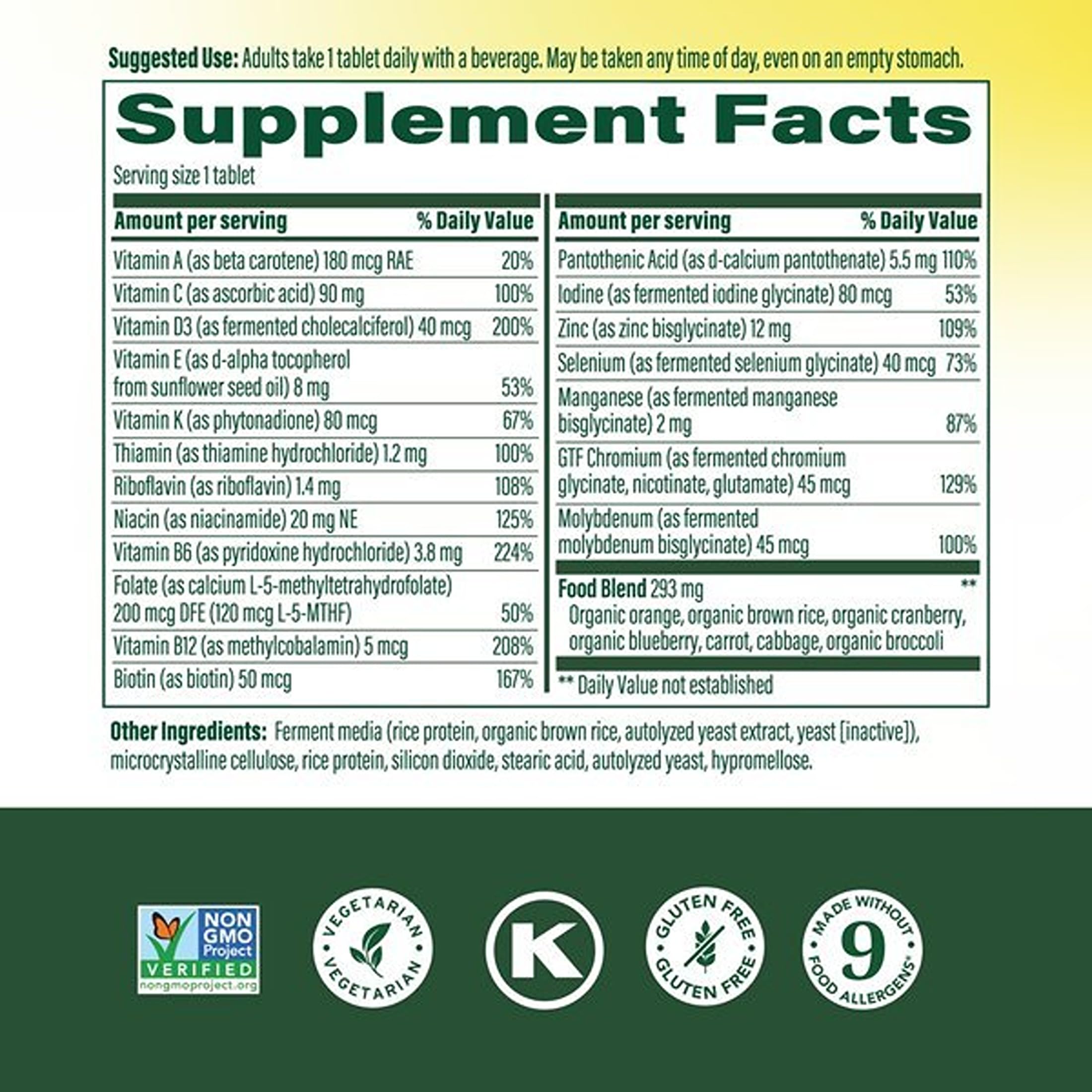 MegaFood Men 55+ Multivitamin – Vegetarian Immune & Bone Support

