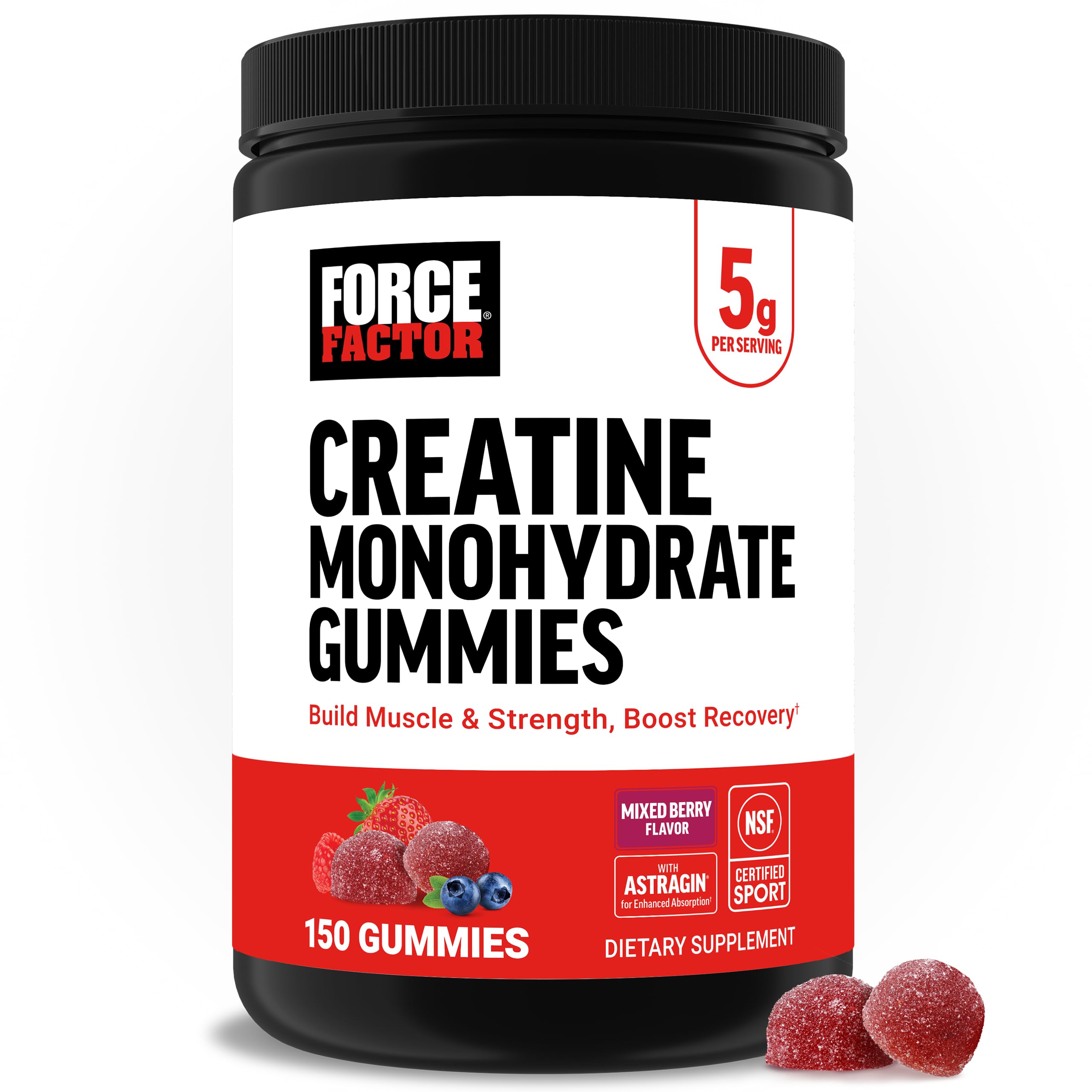 Force Factor Creatine Gummies Monohydrate NSF Certified

