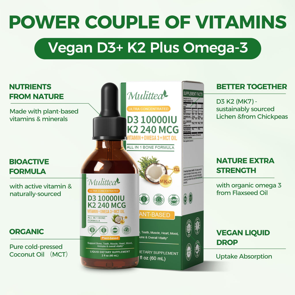 Vitamin D3 K2 Liquid with Omega-3 and Coconut MCT Oil

