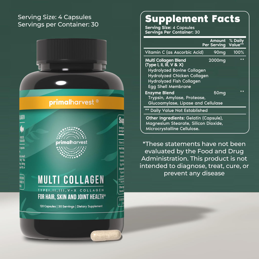 Primal Harvest Multi Collagen Pills Collagen Supplement

