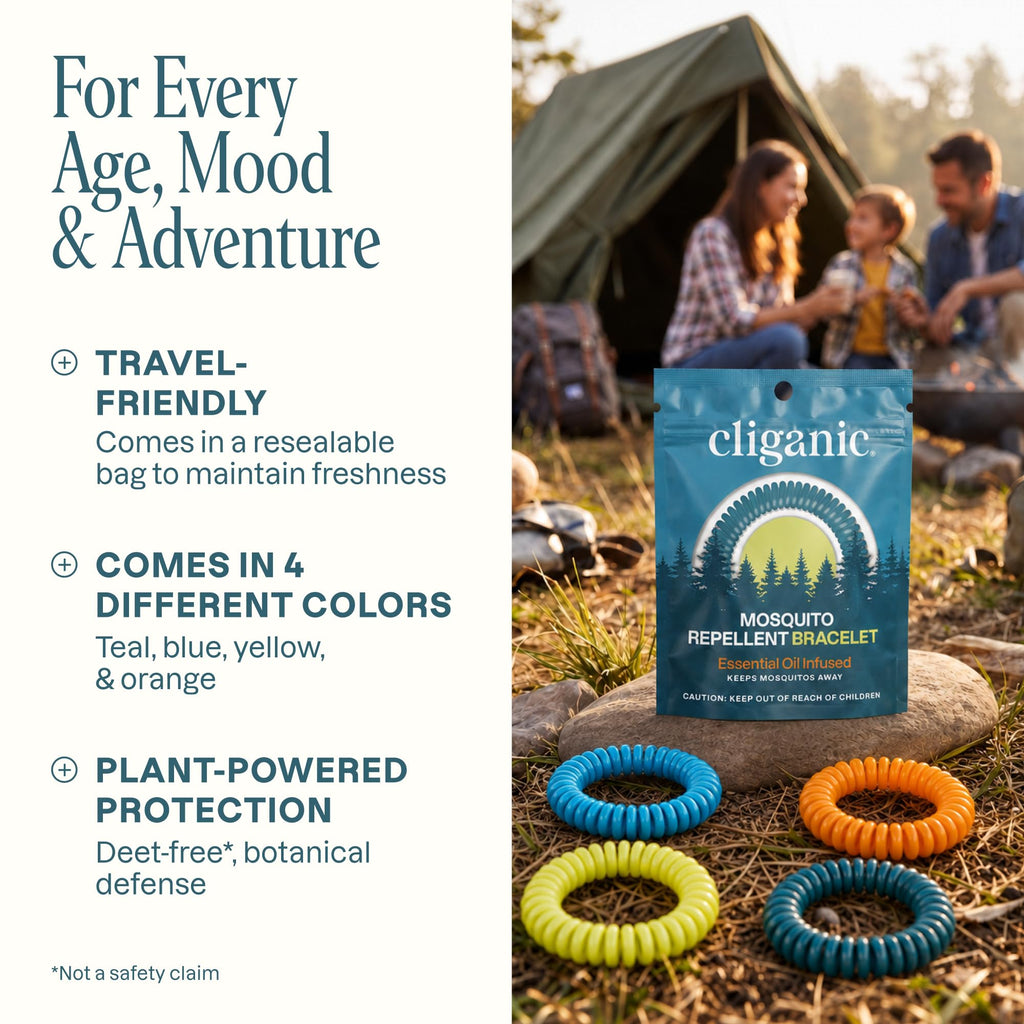 Cliganic Mosquito Bracelets - DEET-Free & Plant-Based

