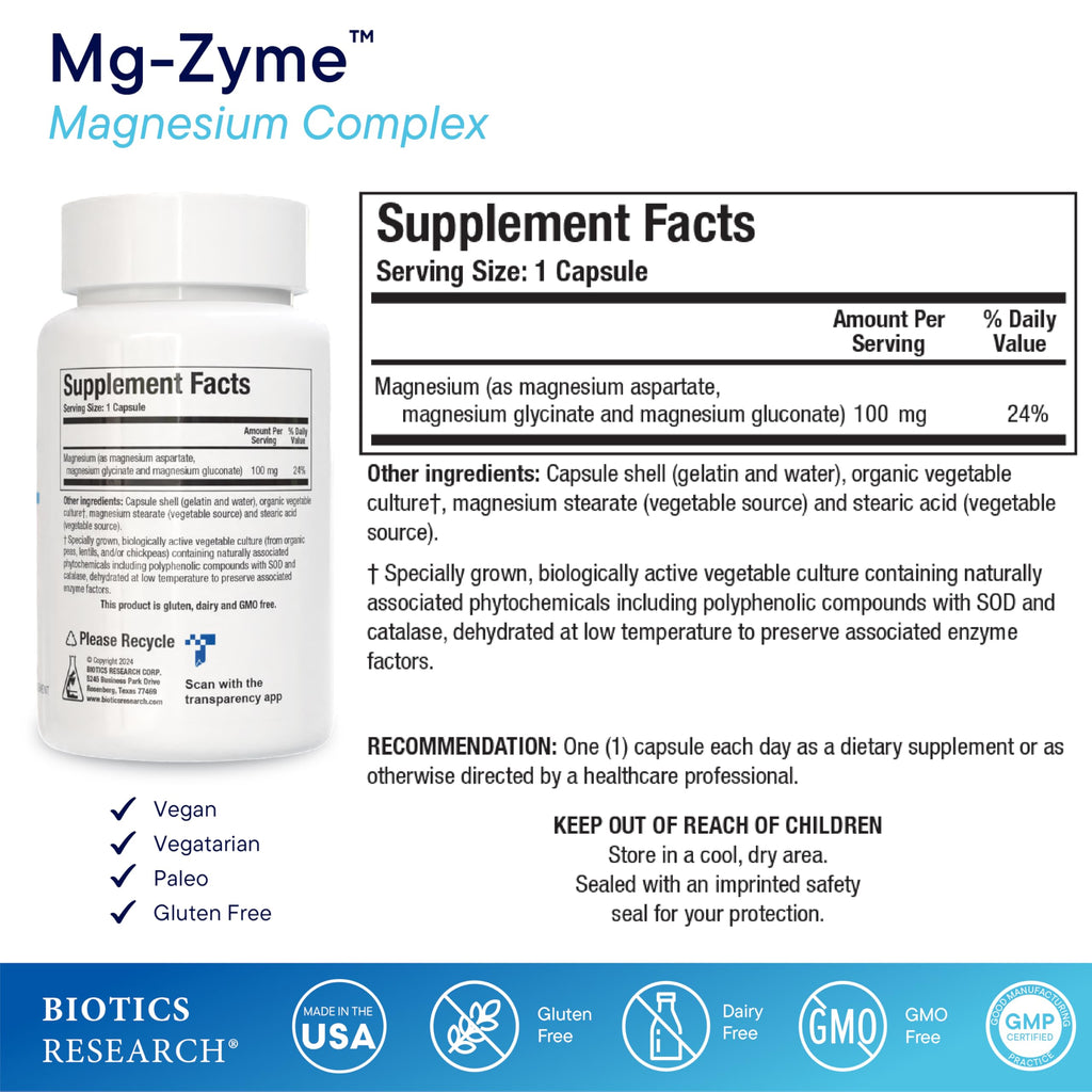 Biotics Research Mg-Zyme Chelated Magnesium Complex


