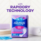 Always Daily Fresh Thin Panty Liners Edge-to-Edge Adhesive


