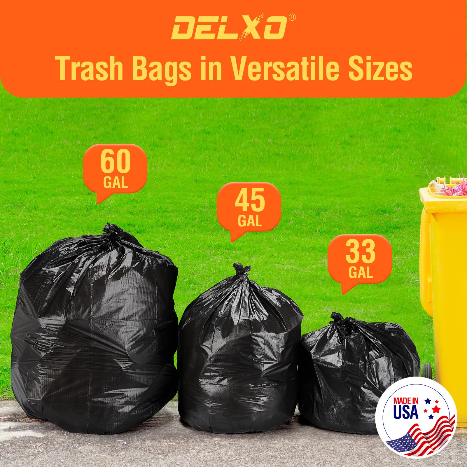 Delxo Trash Bags Leak-Proof Star Seal | Perforated Dispense

