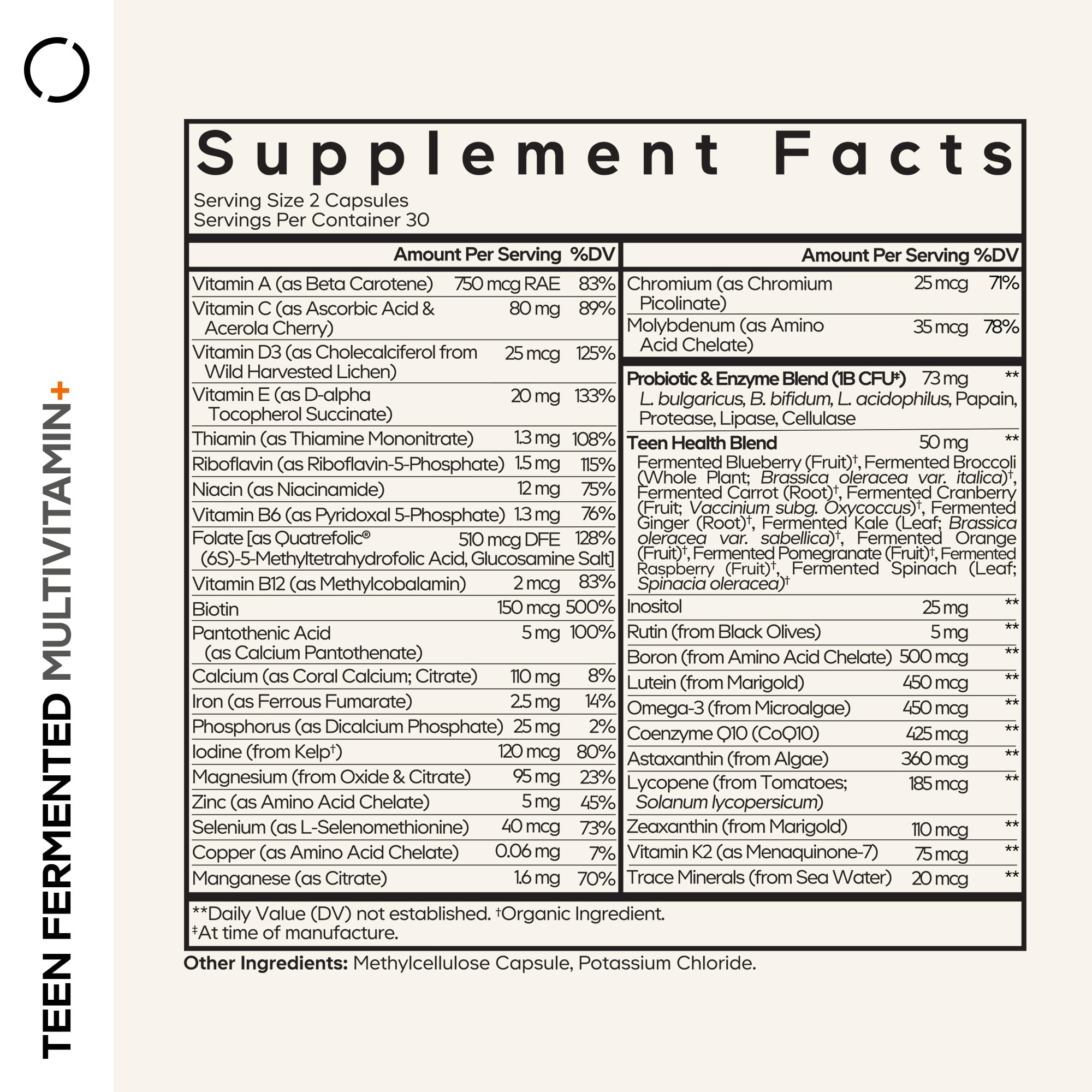 Codeage Teen Multivitamin Organic Whole Food Formula

