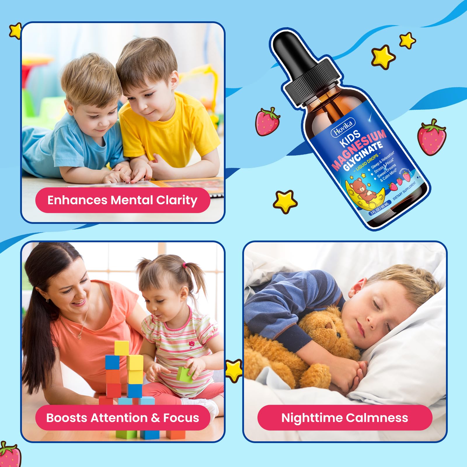 Hovika Kids Magnesium Drops Liquid with Glycinate

