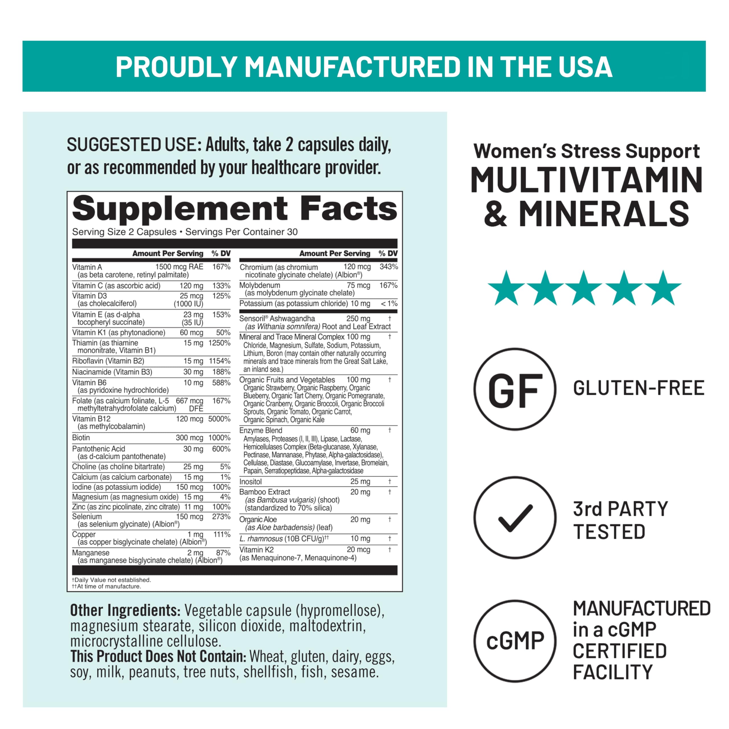 NatureWise Women's Multivitamin with Stress Support - Non-GMO

