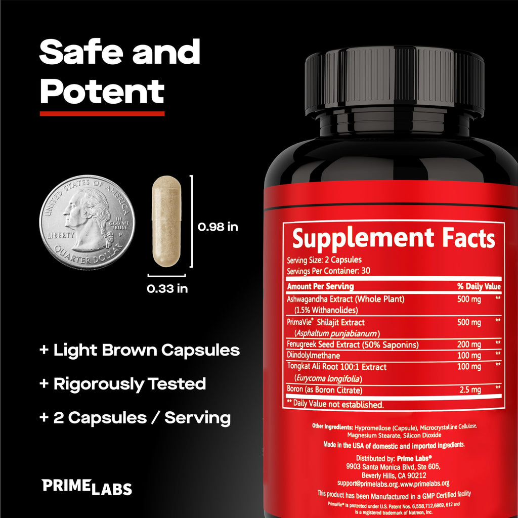Prime Test Pro Testosterone for Men with Ashwagandha Shilajit

