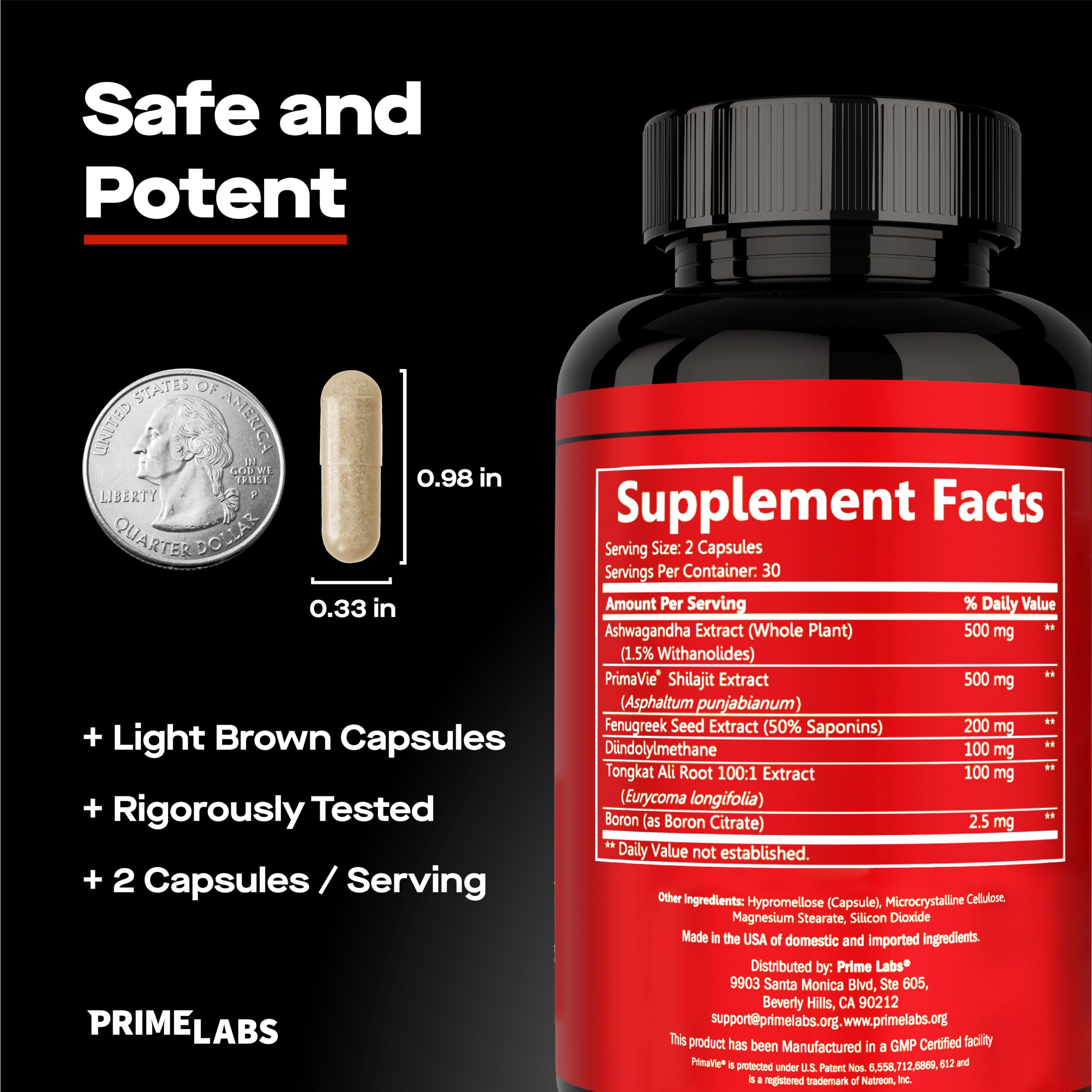 Prime Test Pro Testosterone for Men with Ashwagandha Shilajit

