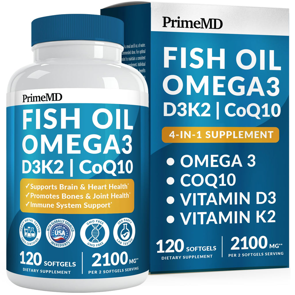 Omega-3 Fish Oil with D3 K2 CoQ10 Lemon Flavor

