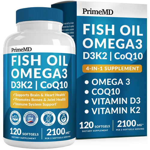 Omega-3 Fish Oil with D3 K2 CoQ10 Lemon Flavor

