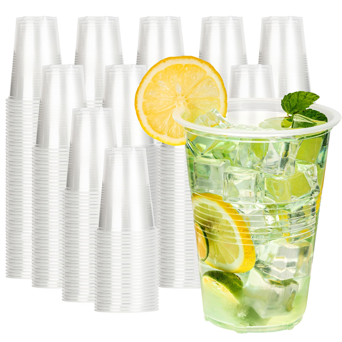 YEEHAW Clear Plastic Cups, Disposable Drinking Cups for Cold Beverages