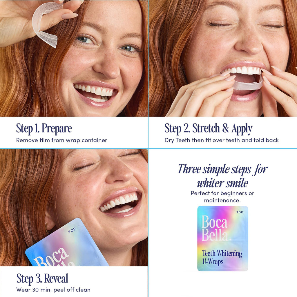 BocaBella Teeth Whitening Trays U-Wraps Enamel-Safe Formula

