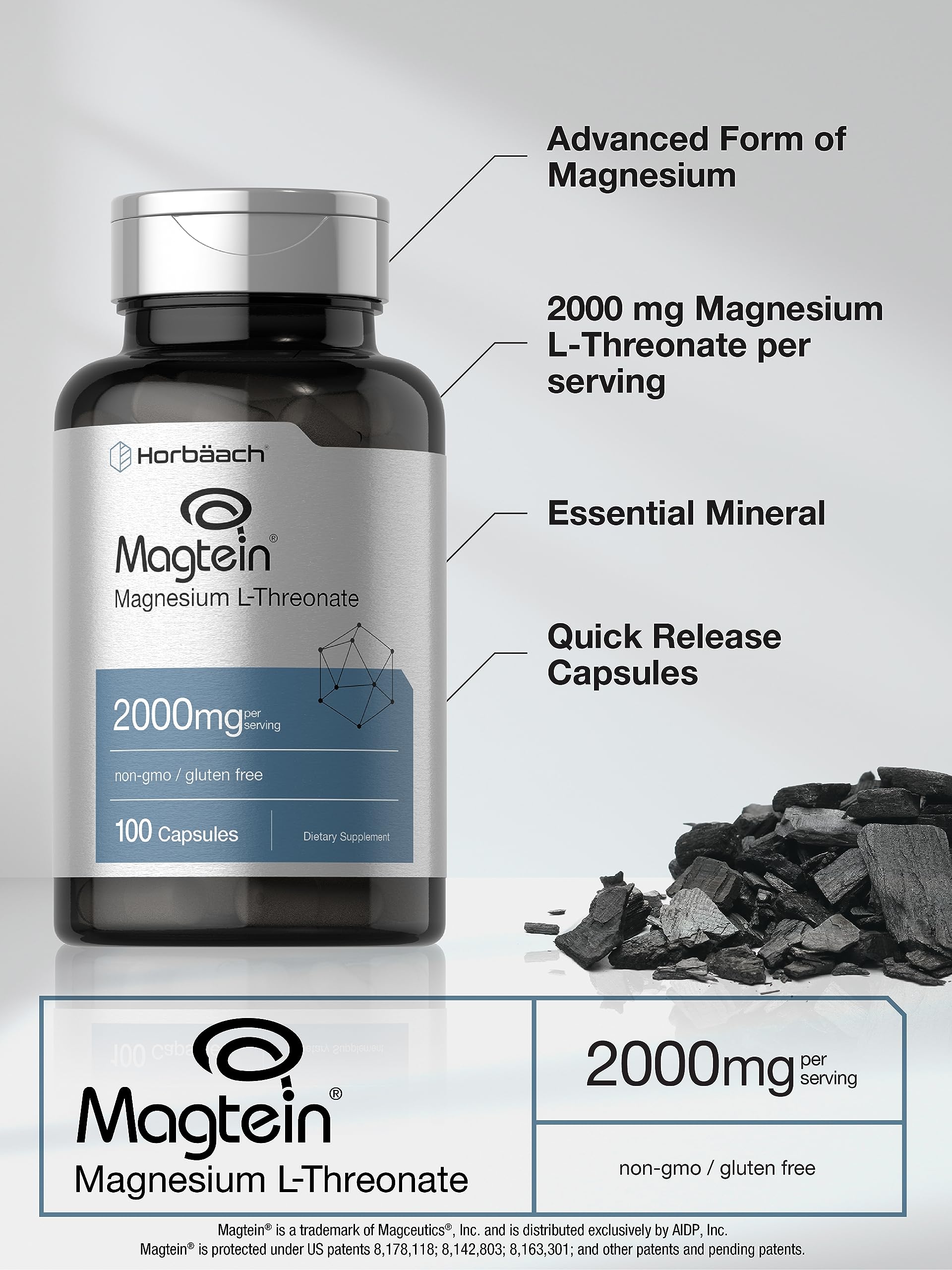 Horbäach Magtein Magnesium L-Threonate Supplement

